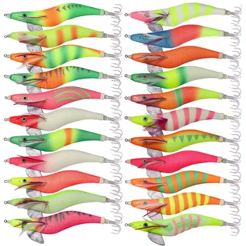 4.0# PVC Squid Jig Lure Kit with Glow & Luminous Features for River Lake Saltwater Fishing Fluorescent Shrimp Cuttlefish Designs – Metal Jig – view 2