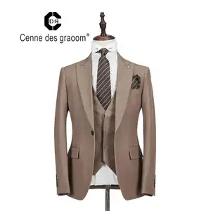 Mens Suits 3 Piece Slim Fit Wedding Coffee Business Dinner Suit for Men Cenne Des Graoom Lapel Blazer Waistcoat Trousers
