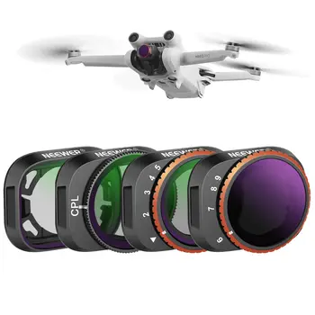 NEEWER  4 Pack ND2-ND32 (1-5 Stops)/ND64-ND512 (6-9 Stops)/CPL/UV  Drone Lens Filter Kits NEEWER Limited Variable ND Filter Kit