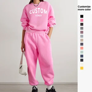 Women's Casual Pullover Sweatshirts  100% Cotton  Gym Fitness Activewear Clothes 2 Piece  Women Sets Tracksuits