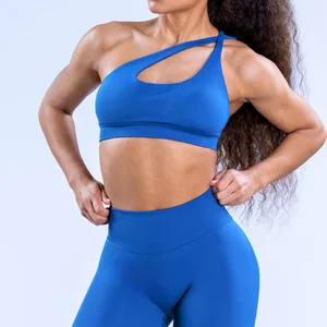 Custom Logo Lightweight Breathable Seamless High Support Sports Bra Legging Ribbed High Waisted Elastic Gym Outdoor Colorfast