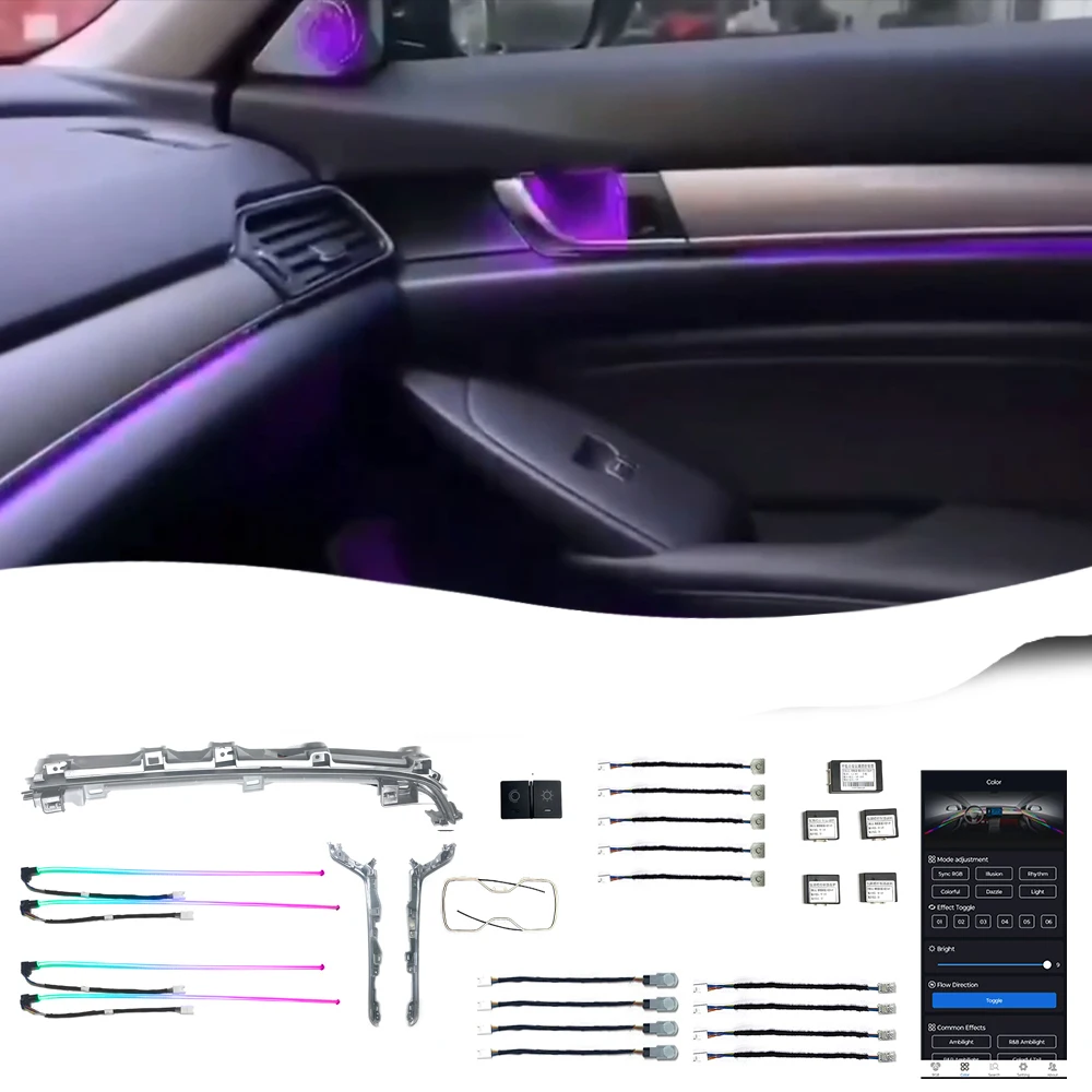 10th Generation Accord Factory Direct Sale of High Quality Ambient Light Car Interior Led Magic Color 21 Lights for Honda Accord