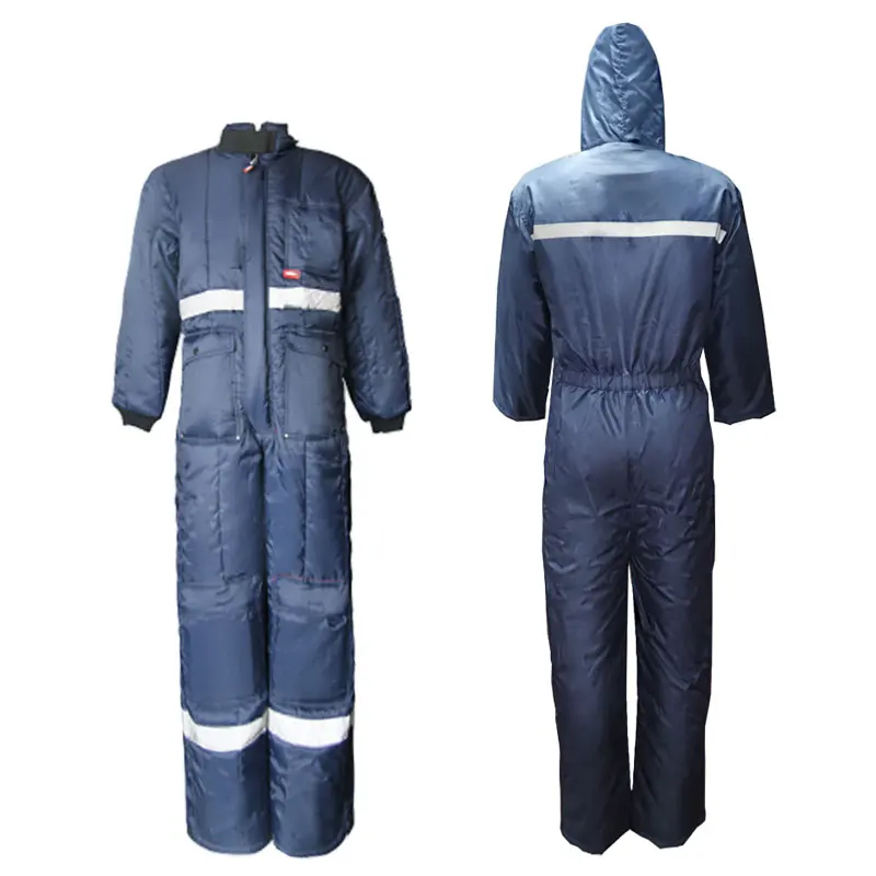 Cold Storage Coverall Thermal Workwear HiVi Multifunctional Winter Outdoor Wear Down Reflective Mens Coverall Freezer Suit
