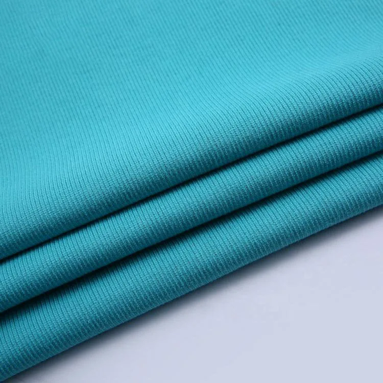 2x2 трикотажные ребра 35% хлопок 60% полиэстер % 5 спандекс ребра ткань для подола и манжеты