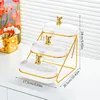 Golden Bear 3-Tier Plastic Fruit Tray (PVC Lid) - Porcelain White