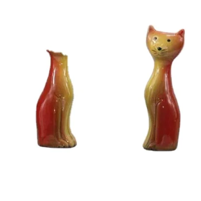 Ручная роспись уникальная и декоративная животная тема керамическая скульптура для офиса дома Декор лисы статуя оранжевый набор из 3