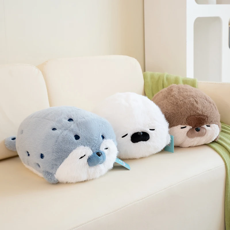 Wholesale Custom Plush Blue White Sea Otter Seal Clapping Stuffed Animals Toys Baby Sleeping for Kids