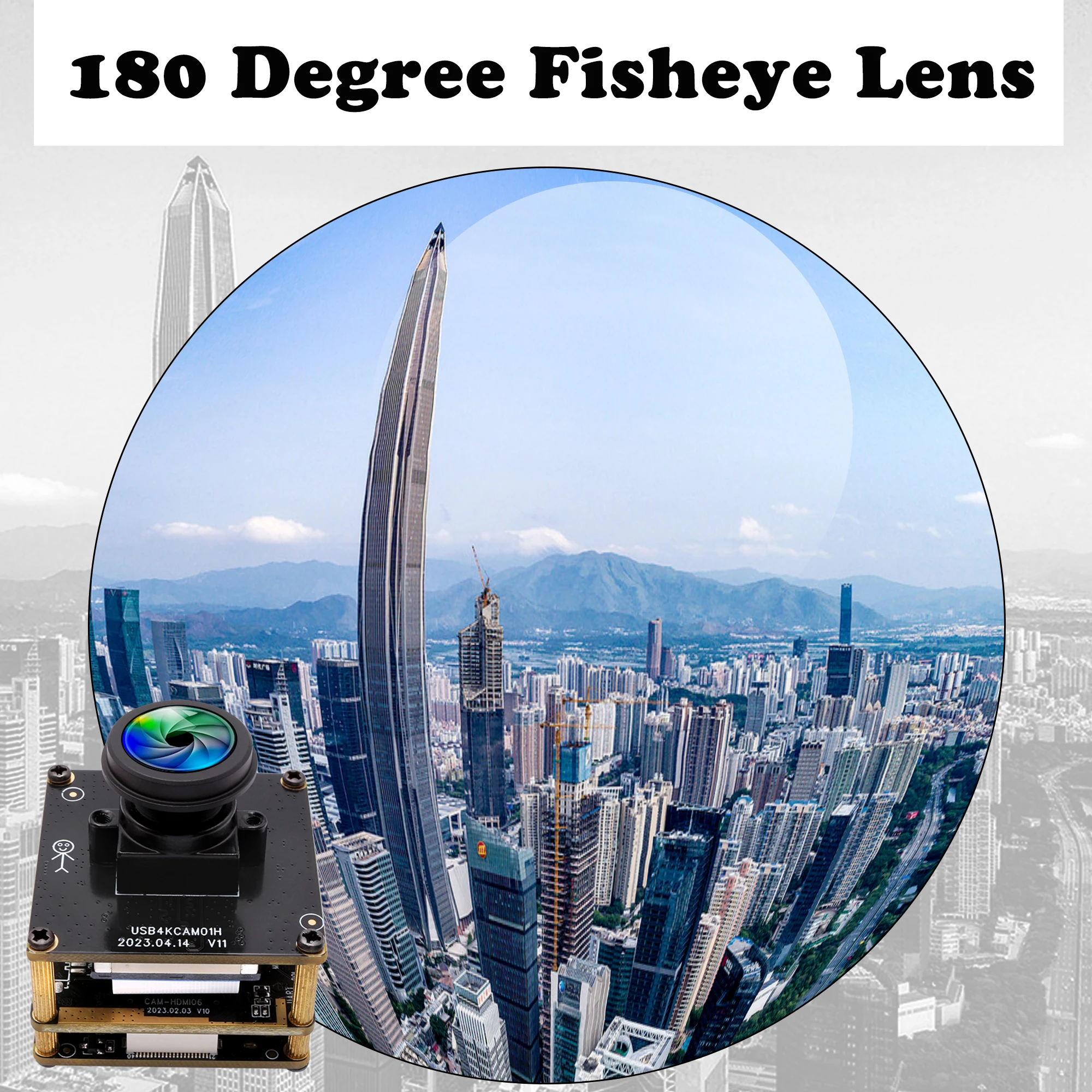 ELP HD MI 4K Fisheye USB Camera Module Wide Angle 180degree Lens