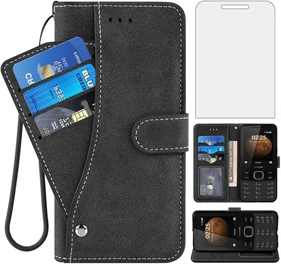 Laudtec Soft PU Leather Mobile Phone Case with Customized Logo Matte Cover With Handle Straps Card Wallet For Nokia G42 C300 details