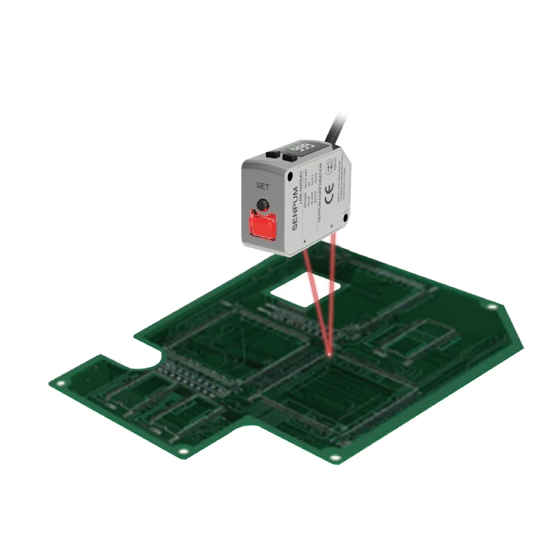 Senpum Triangular Laser Sensor 4-20 ma Analog RS-485 Height Thickness Length Measurement 0.4m Long Distance Laser Sensor Switch