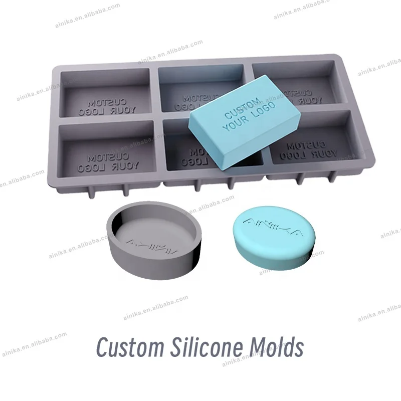 AINIKA Customize Oval Round Rectangle Silicone Soap Mold  Handmade Soap Silicone Mould for Making Soap