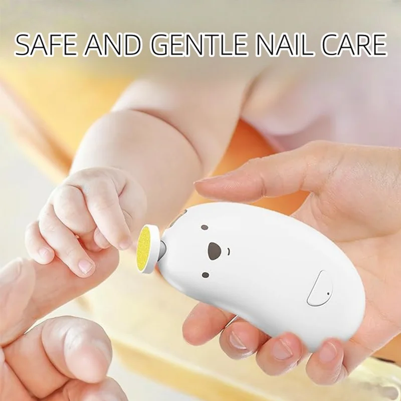 Baby Nail Trimmer with LED Light Polisher Electric Clipper Set for Newborns USB Rechargeable All-in-One Baby Nail Care Kit