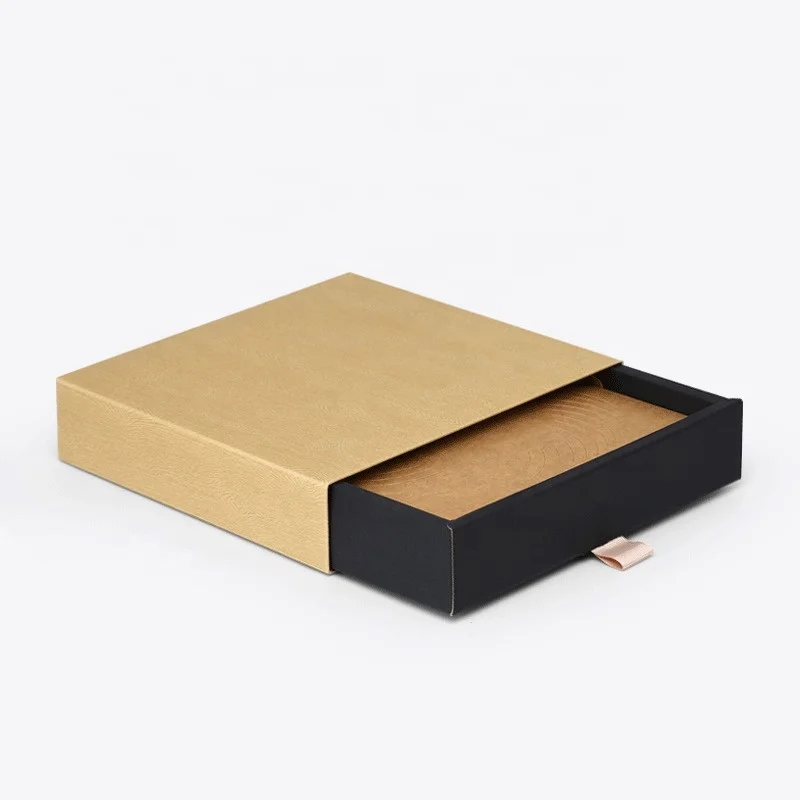 Custom printed kraft paper cardboard small sliding jewelry boxes jewelry drawer eco packaging box