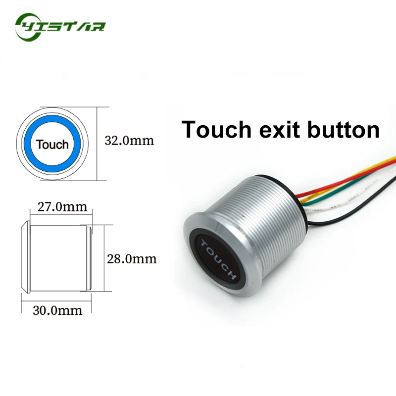 IP68 Waterproof Touch Exit Button Access Control Door Exit Switch Mini Exit Button