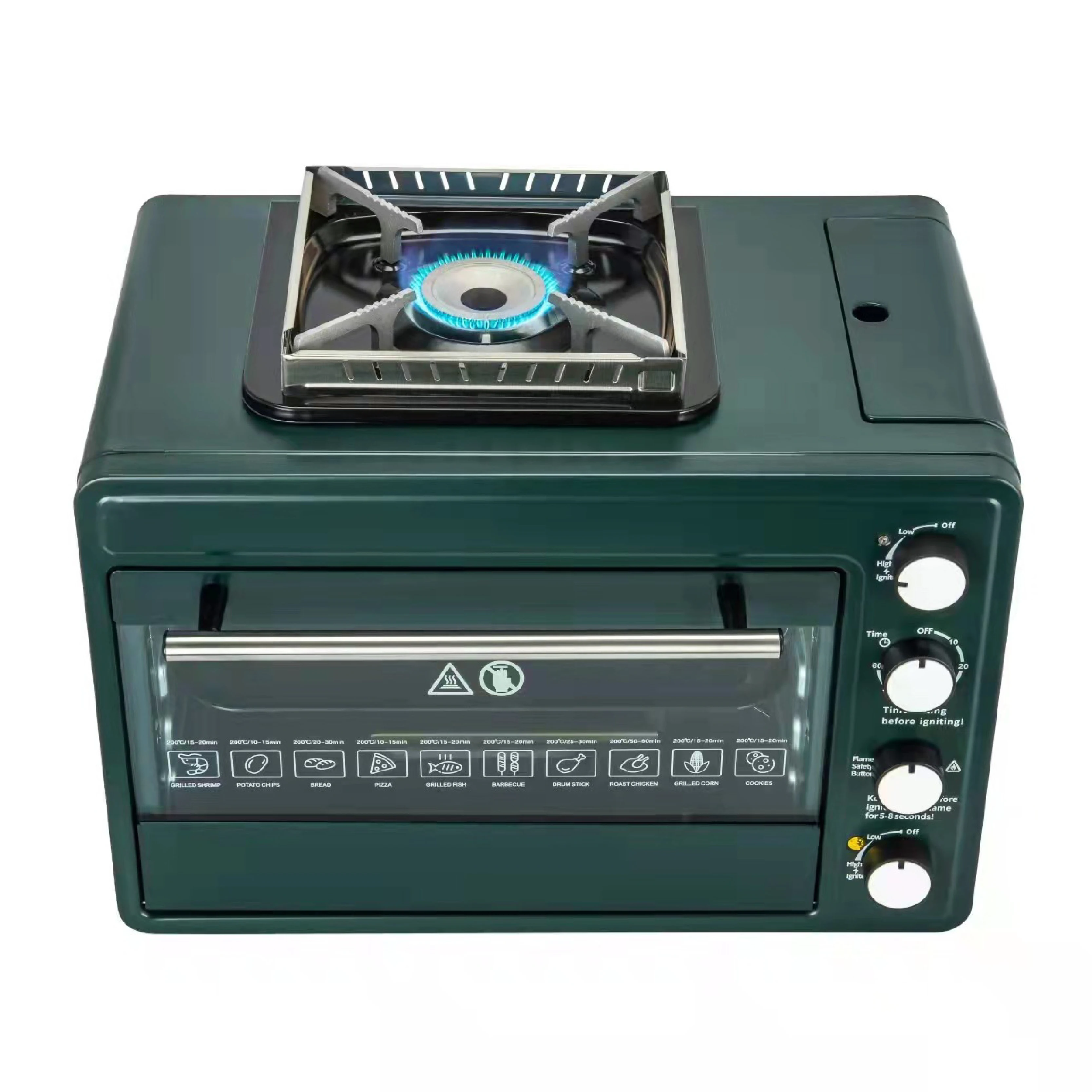 Multifunktionaler Outdoor-Gas-Pizzaofen fr Zuhause, Camping-Gaskocher und  tragbarer kleiner Backofen im 2-in-1-Kassettenformat