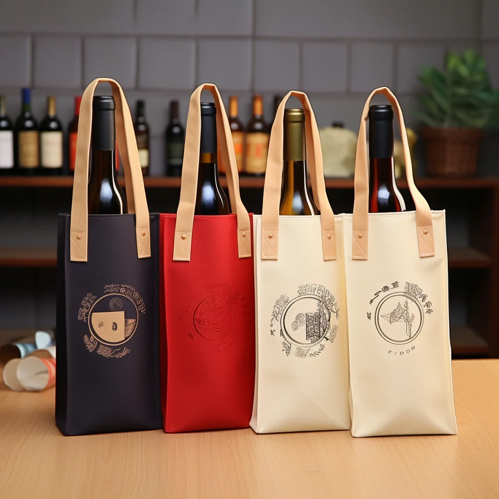 Eco Friendly Heavy-duty Custom Bottle Bag Holder Carrier Non-woven Wine Recycling logo Gift Bag for Wine Bottle Tote Bag details