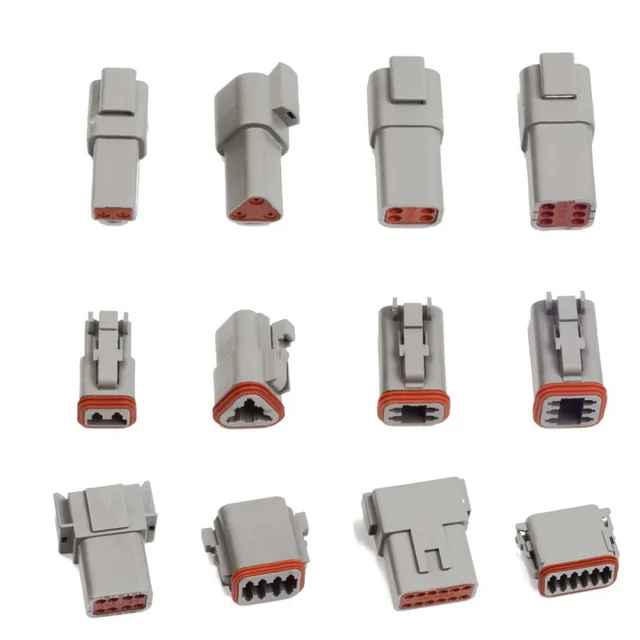For Deutsch DT06 DT04 Car Waterproof Connectors Male and Female Butt Plug with Wire 2 3 4 6 8 12 Pins 22-16AWG Wire Harness