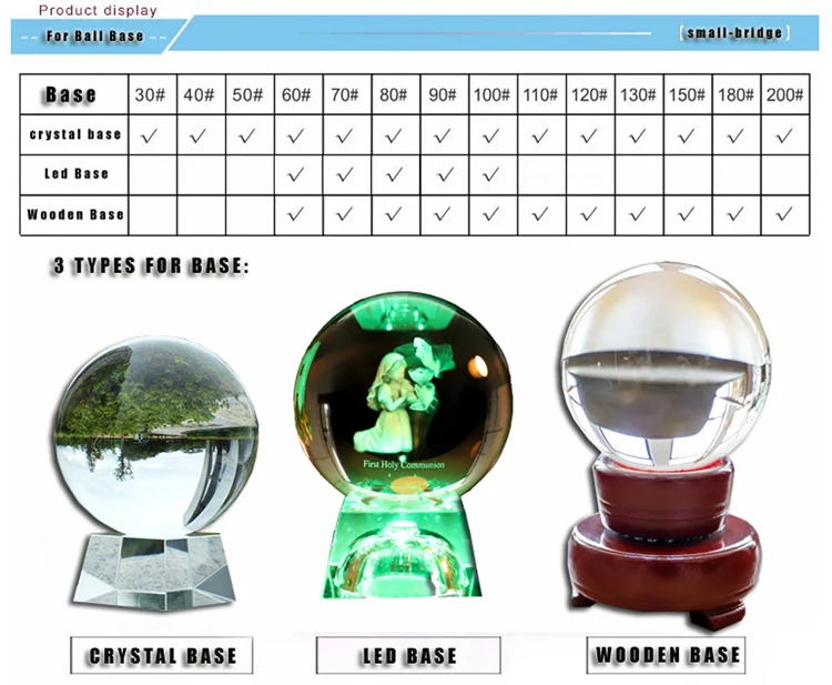 Wholesale Factory 80mm Ball Beauty Blank Clear Transparent Crystal Ball Stand details