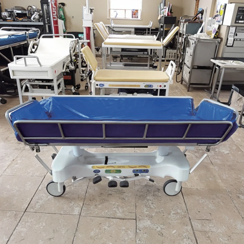 ZHONG BAI SJC-XZ201-A Bariatric School Use Modern Foldable Adjustable Durable Metal Transfer Bed Drainage-Focused Dual Bathing 2