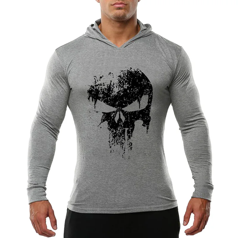 Punisher Skull Mens Sweat BodyBuilding Fitness Jumper GYM Training Top Sweater 