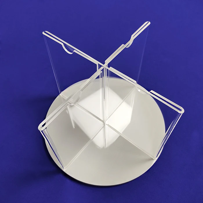 Custom Rotating Quadruple Elegant Clear Acrylic Poster Menu Display Stand for Restaurant Shops
