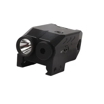 Tactical Hunting Gun Light 300 Lumens LED Flashlight with Mini Glock Pistol Red Laser Sight For 20mm Rail