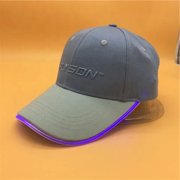 Fashion 6 Panel Led Cap Baseball Hat With Battery Made in China