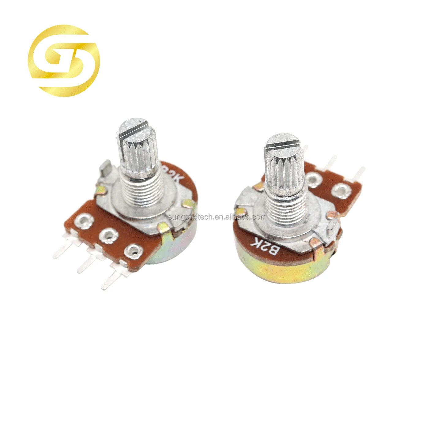 Mono Potentiometer WH148 3-pin Volume Pot 16mm B1K 1K/2K/5K/20K/50K ...