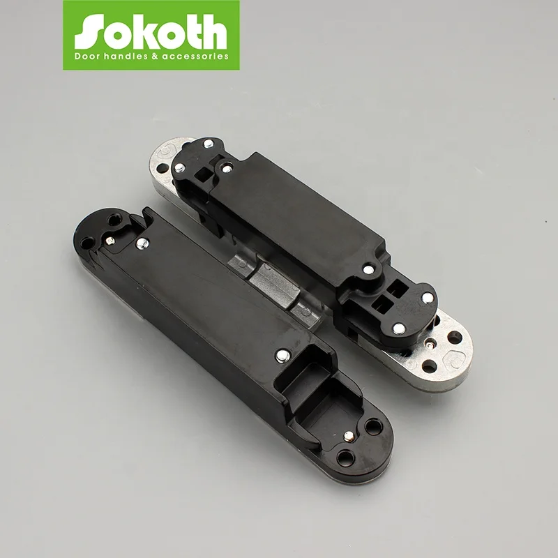 Hot Sell Zinc Alloy Black 3D Adjustable Concealed and Hidden Door Hinge Heavy Duty Invisible Door Hinges