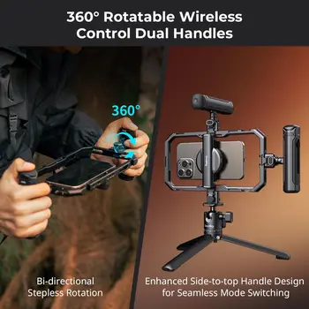 For SmallRig Pro Phone Rig Kit All-in-One Universal Quick Release LED Light QR Tripod Dual Handles Power Bank detail image