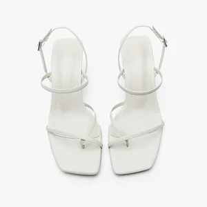 Custom Toe Leather Belt square Designer Shoes Sandals for Women and Ladies High Heels Luxury Femmes Fashion