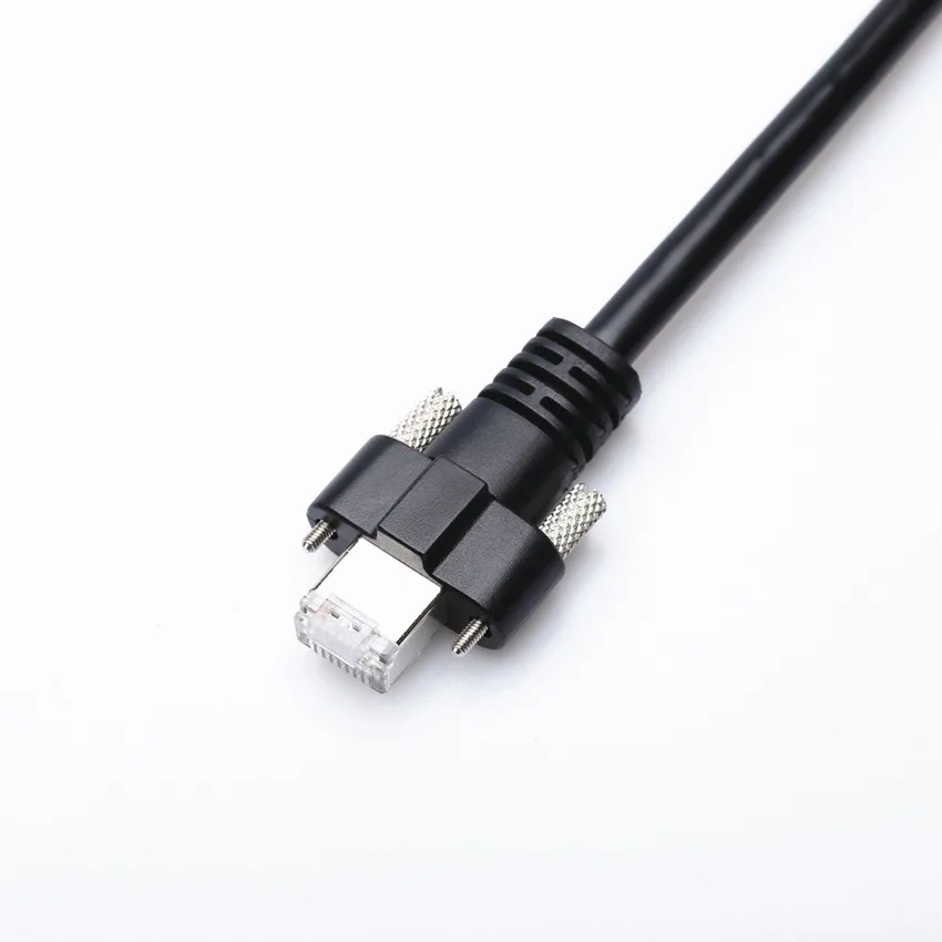 Industrial Camera Cable Cat6A Gigabit Ethernet RJ45 8P with Screw lock Machine Vision Gige Cable