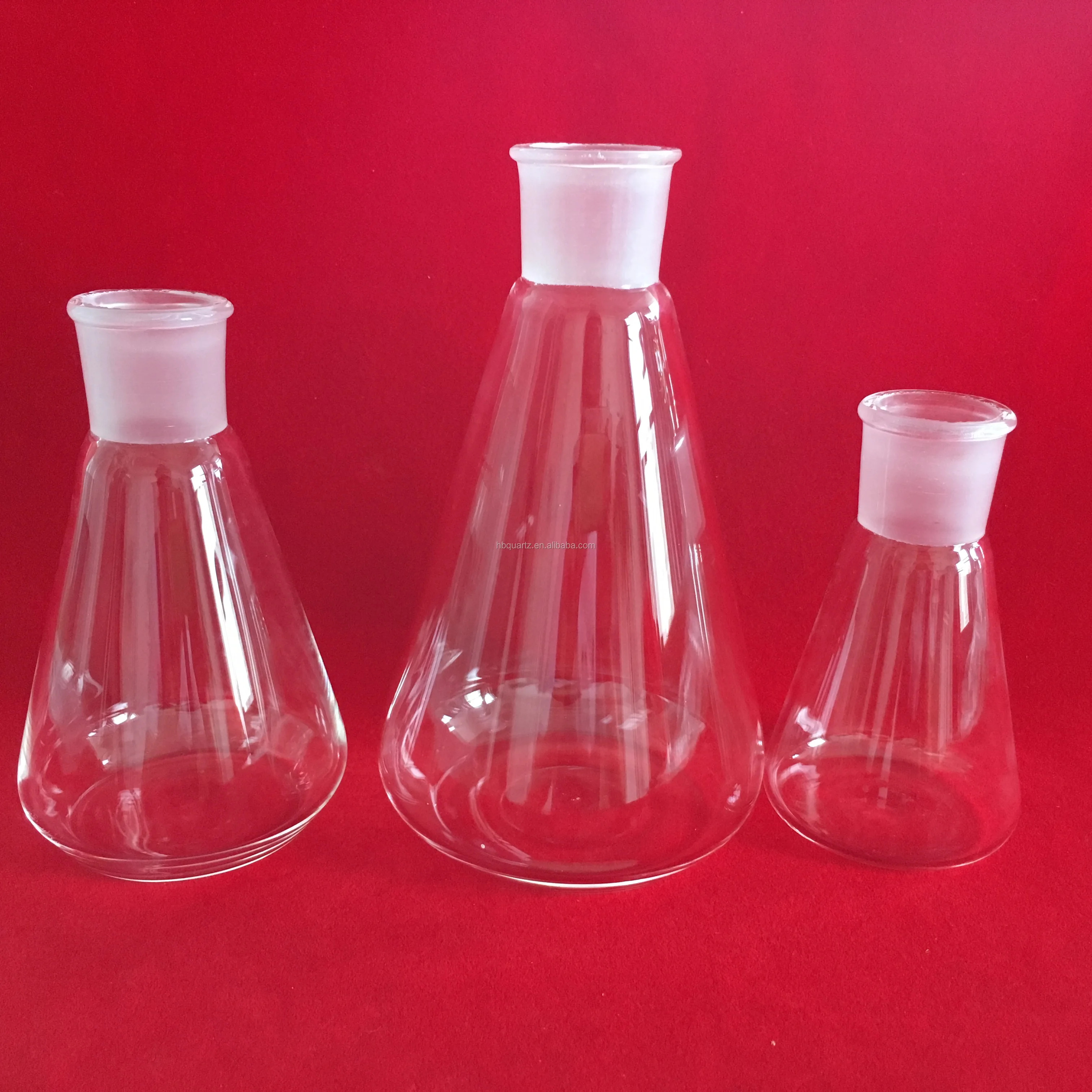 Transparent customized clear lab using quartz glass volumetric flask