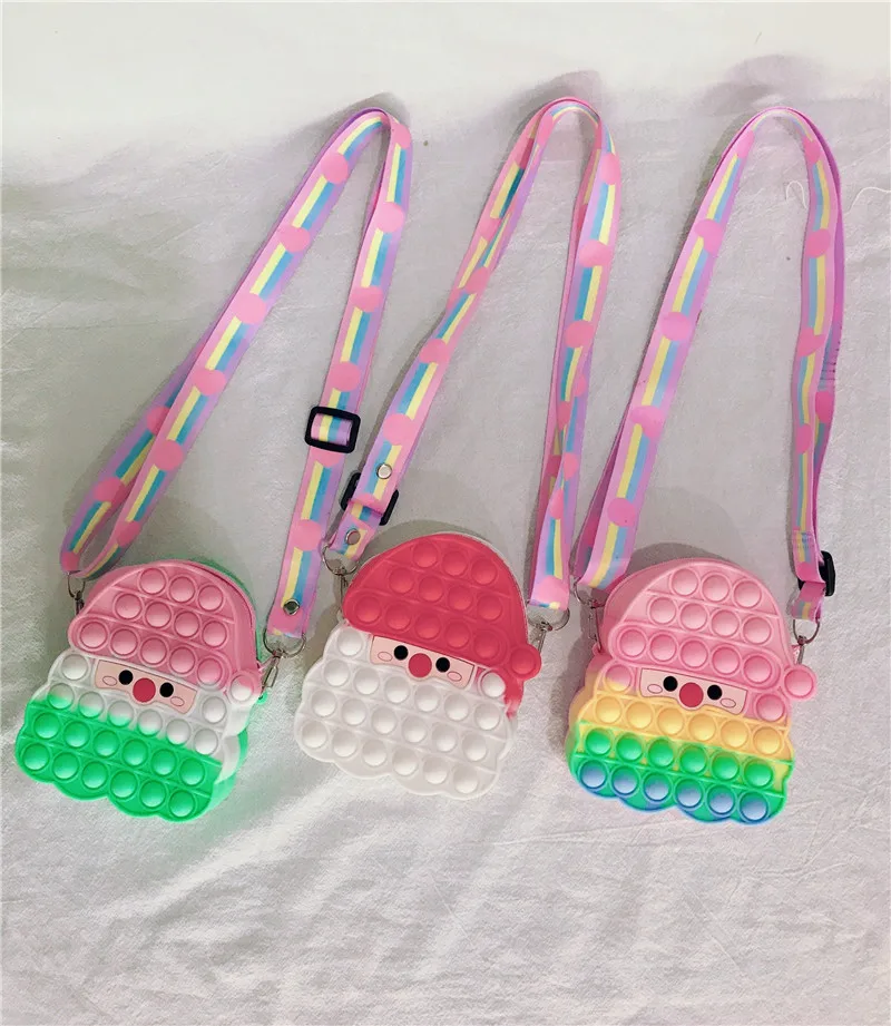 New Popping Silicone Stress Reliever Pop Handbag Push Bubble Pop Sensory Fidget Totes Shoulder