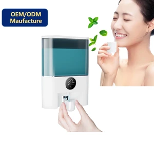 Smart Intelligent Wall Mounted Automatic USB Rechargeable 500mL Large Capacity Mouthwash Dispenser Touch Screen Household Hotel