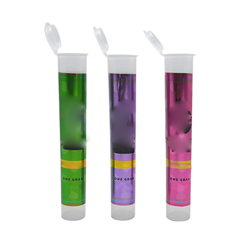 Tube Pre Child Resistant Plastic Tube Custom Size Pre Rolled Pop Top