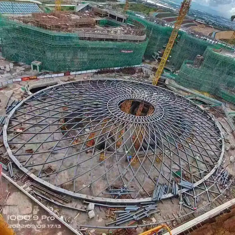 Prefabricated Wide Span Metal Frame Building Space Grid Steel Structure Metal Stadium