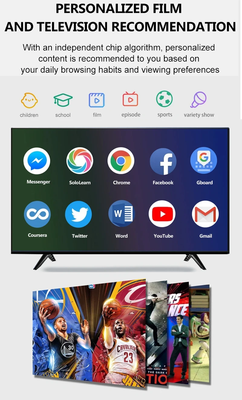 China Factory LED LCD TV 55 inch smart 4k TV