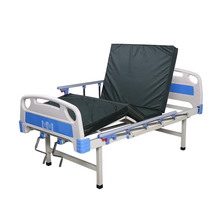 Medical Furniture Two Cranks Adjustable Folding Medical Bed 2 Functions
