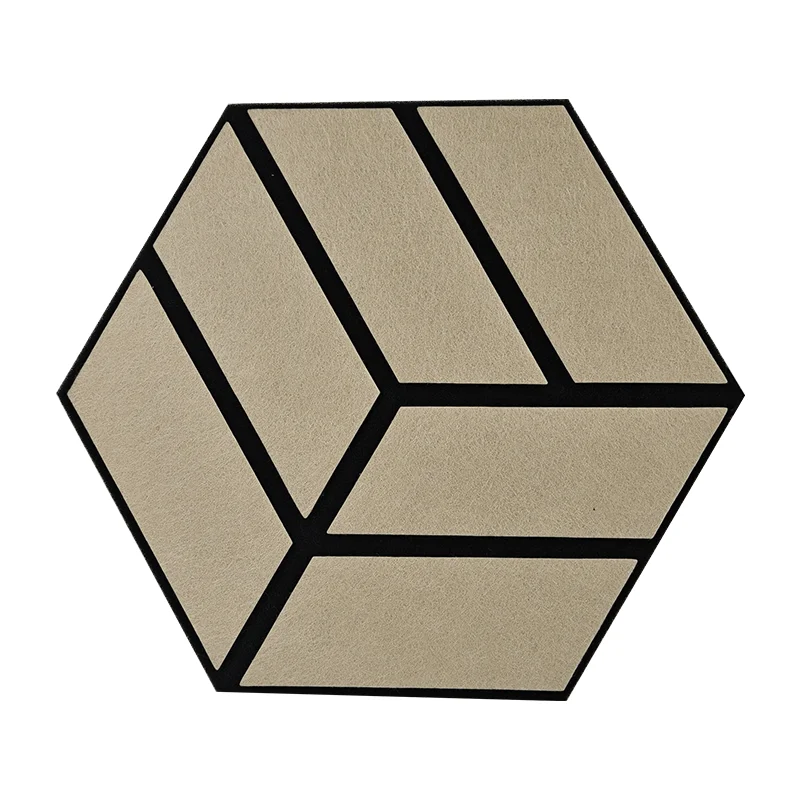 Modern Home Decor Hexagon Decorative Wall Panels Natural Veneer Acoustic Panels with Sound Absorption Polyester Fiber Board details