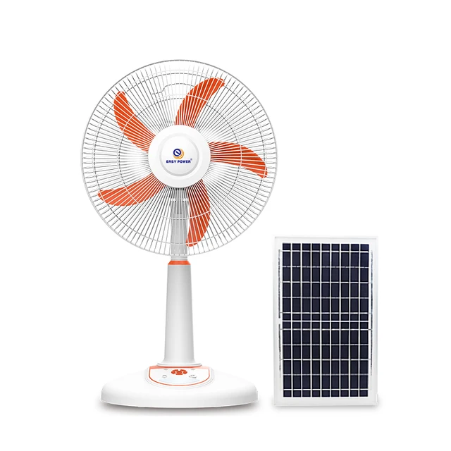 New 16-inch solar floor fan adjustable high charging fan Dual lead-acid battery 12V rechargeable stand fan