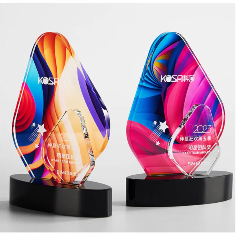 product shining crystal crafts customized colorful printing k9 glass trophy business plaque award office decoration-37