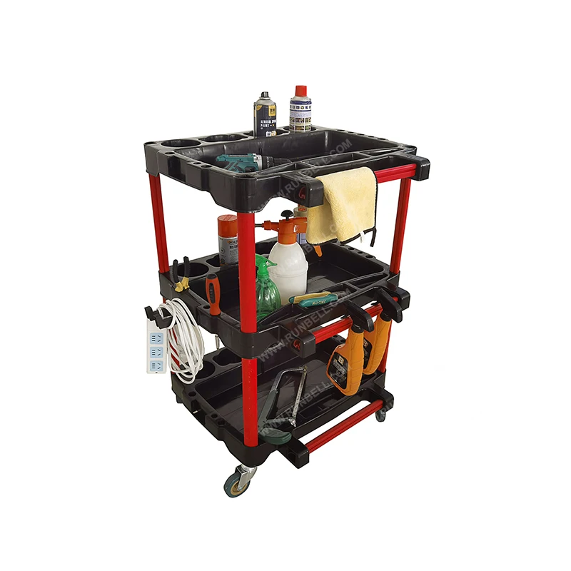 3-уровневый органайзер для тележки с крючками складских помещений ремонта