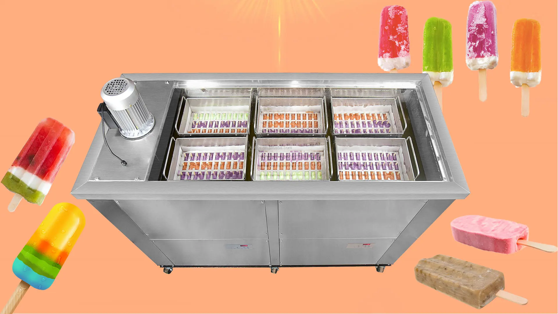 Commercial Ice Pop Machine Popsicle Maker Stainless Steel 4 Molds Ice