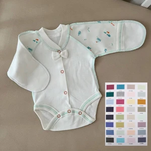 Custom Baby Clothing From China Factory High Quality Kimono Bodysuit Plain Long Sleeve Baby Kimono for Newborn Babies Clothes