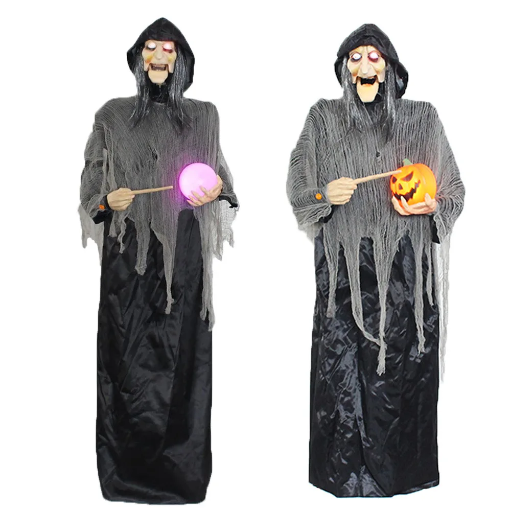 Flashing Led Eyes Cackles Horror Scary Speaks Animated Ball Witch For ...