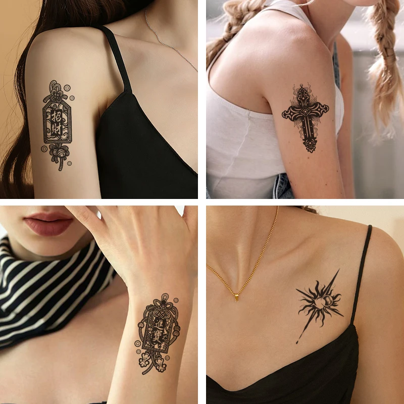 High Quality New Herbal Koi Pisces Tattoo Sticker Semi-Permanent Waterproof Sweatproof Design for Arm Use