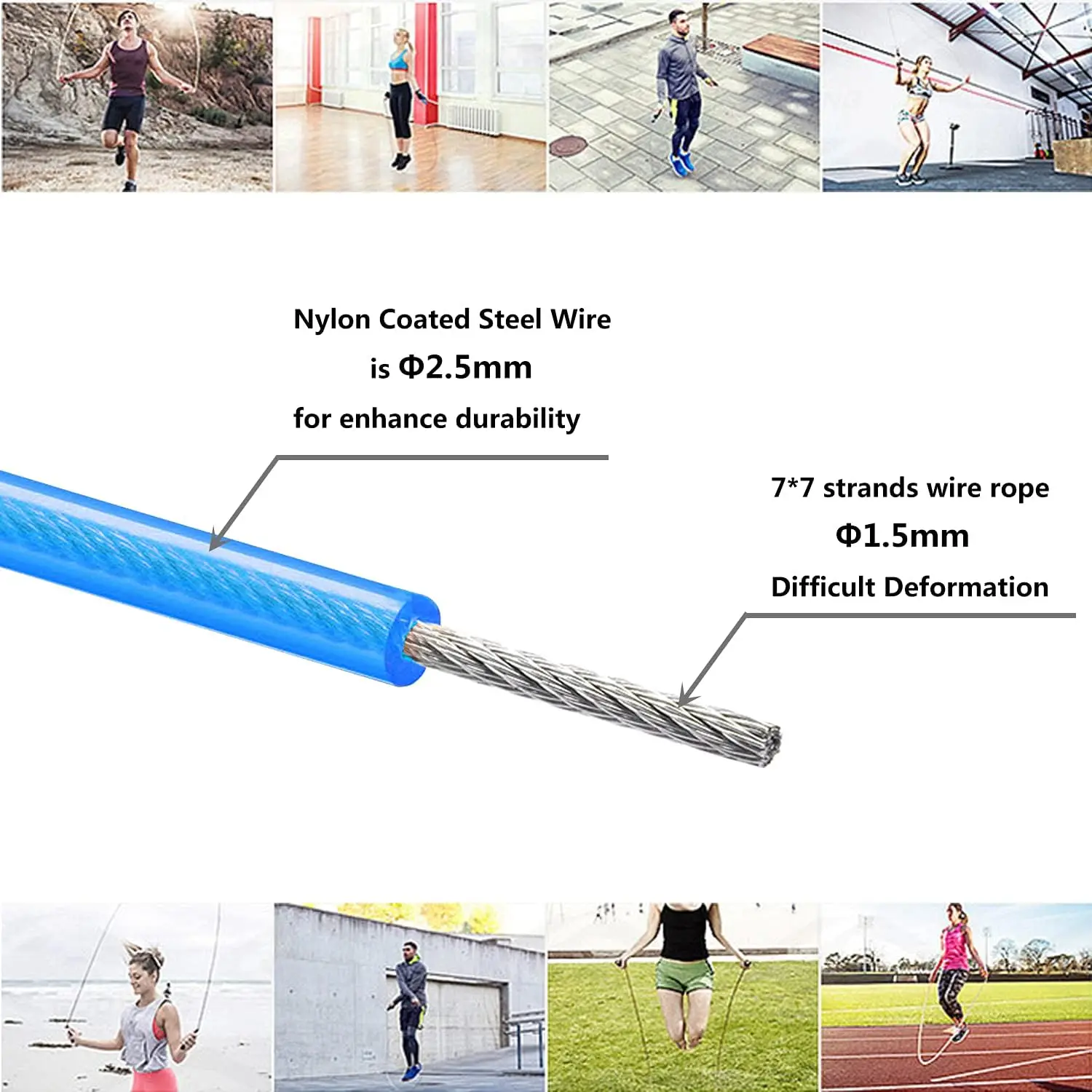 odm adjustable steel wire aluminum alloy durable 3m rope speed jump rope for home  gym fitness-6