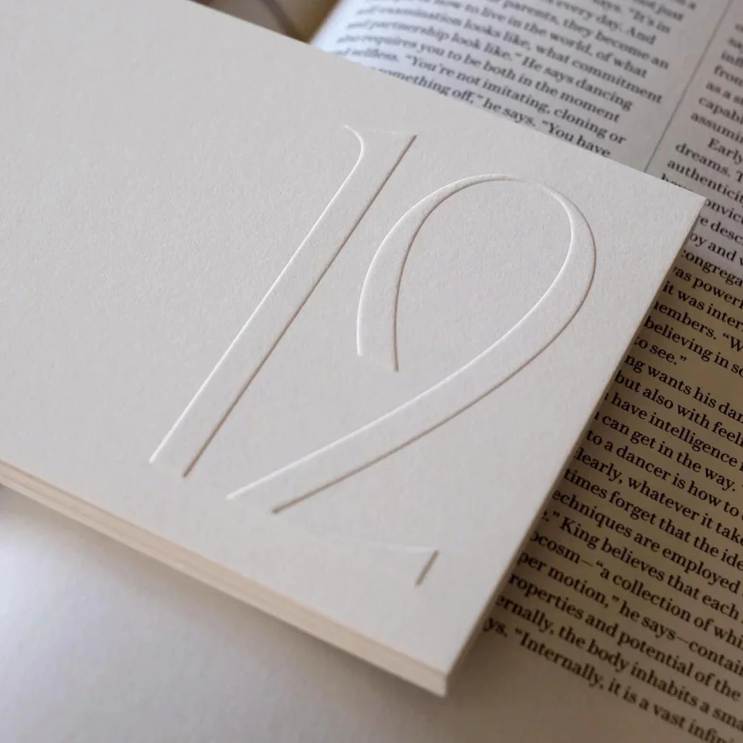 Customized Thank You Card with Embossed Logo - 600g Cotton Paper