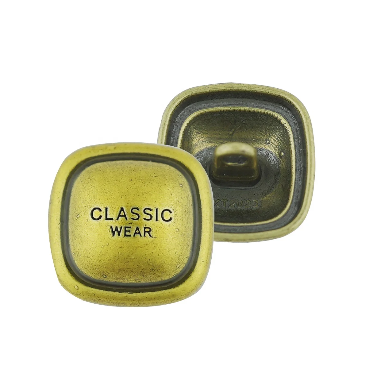 Jinyi Button OEM ODM Custom Brand Logo Design Zinc Alloy Fancy Button Shank Button for Garment